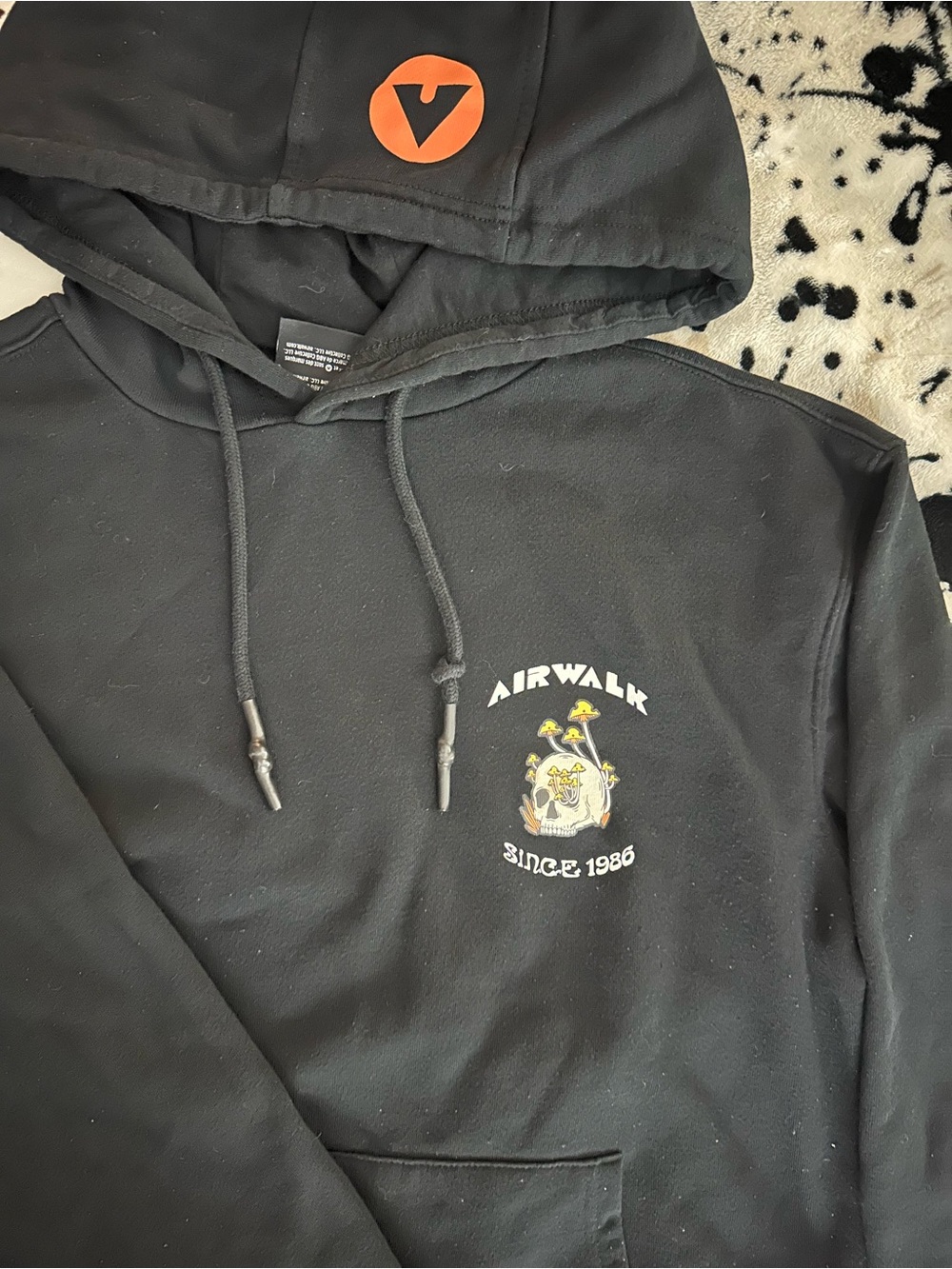 Airwalk Black Hoodie with Orange Logo Accent - Picture 3 of 5